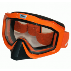 Очки мотокросс/снегоход (двойное стекло) ATAKI HB-811 оранжевые глянцевые