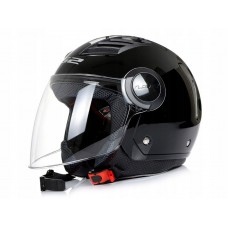 Шлем (открытый со стеклом) LS2 OF562 AIRFLOW Solid черный глянцевый   M